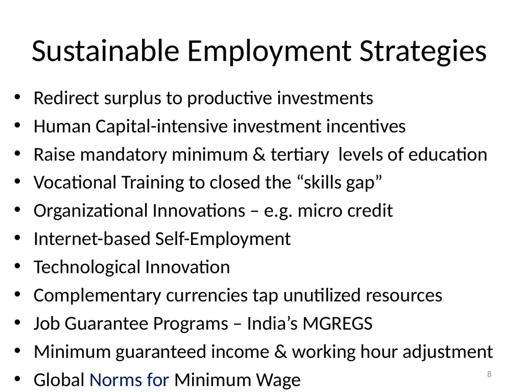 Prospects for Full Employment Presented at the - slide 8 of 11
