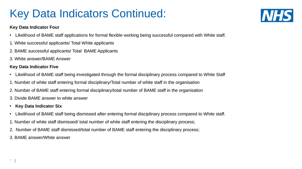 Race Equality Data Metrics As part of Anti-racism - slide 7 of 11