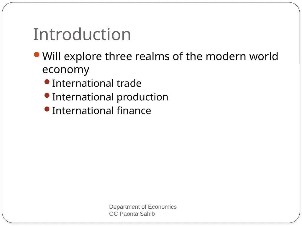 Course code- ECONA306 Class- BA 3rd year - slide 2 of 15