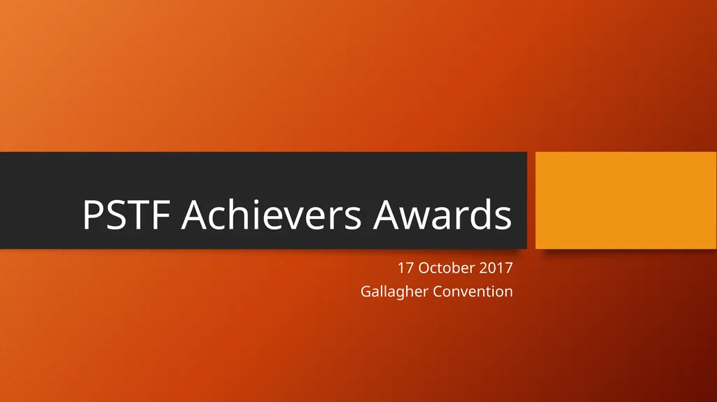 PSTF Achievers Awards 17 October 2017 Gallagher