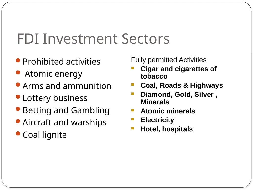 Foreign Investment In INDIA Foreign Direct - slide 14 of 22
