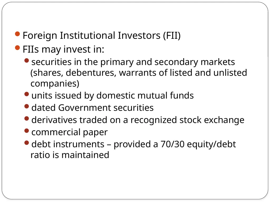 Foreign Investment In INDIA Foreign Direct - slide 20 of 22