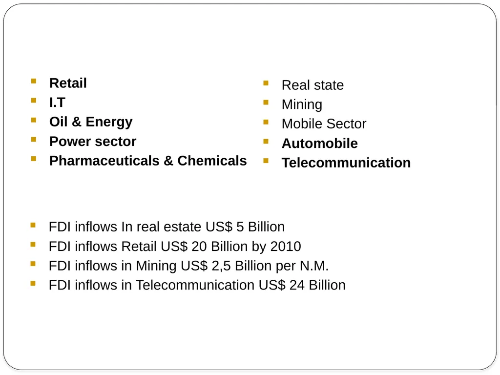 Foreign Investment In INDIA Foreign Direct - slide 15 of 22