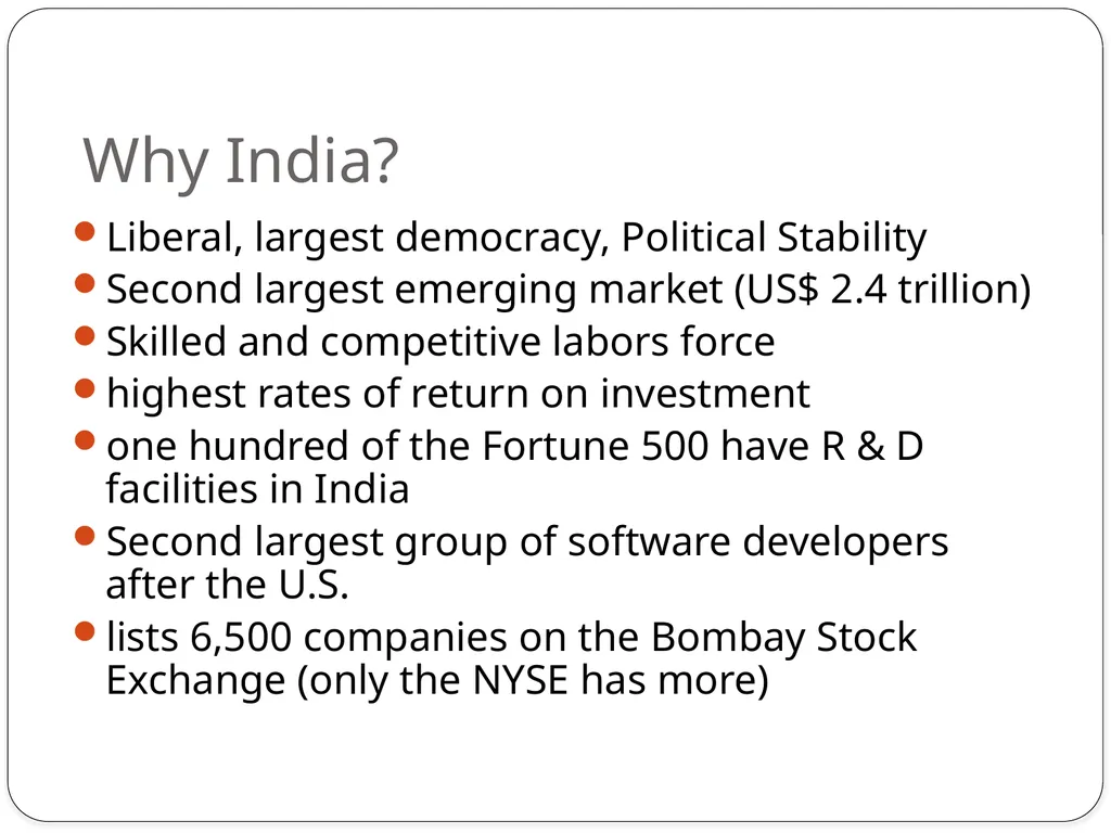 Foreign Investment In INDIA Foreign Direct - slide 10 of 22