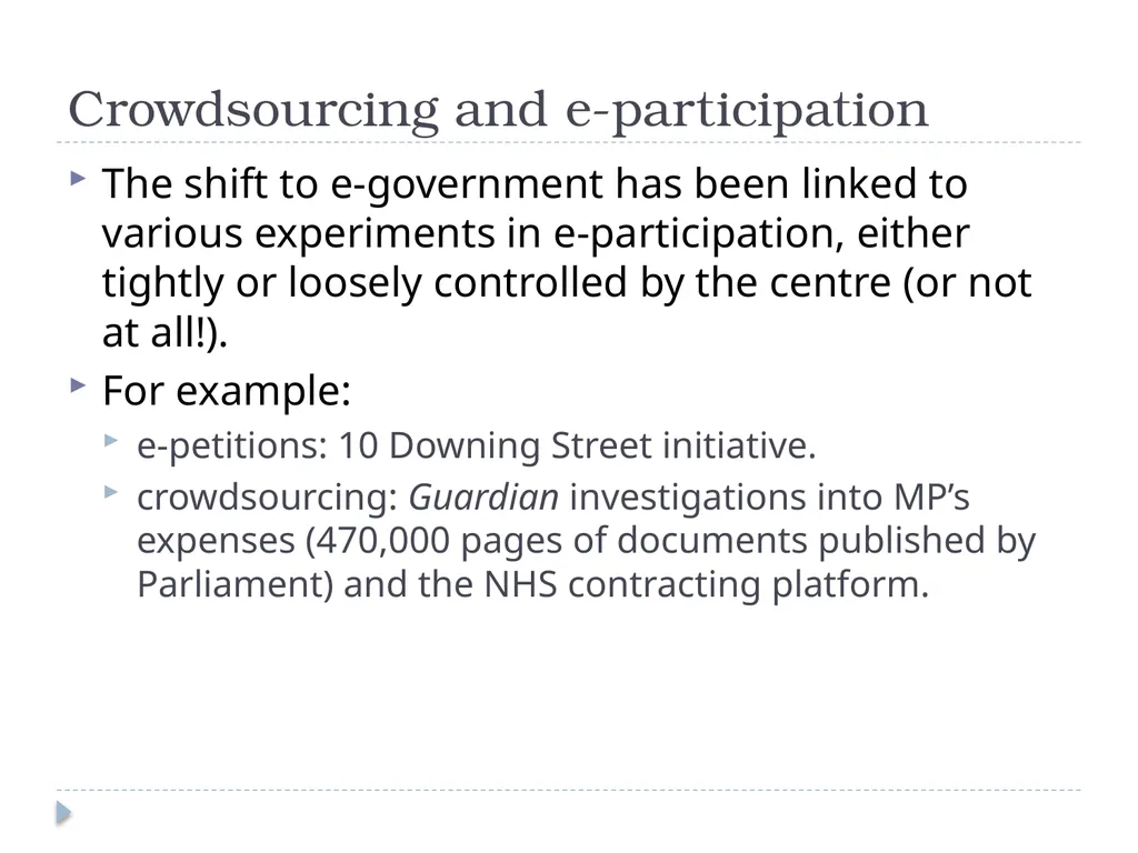 e-Government: perspectives from public policy Dr - slide 40 of 45