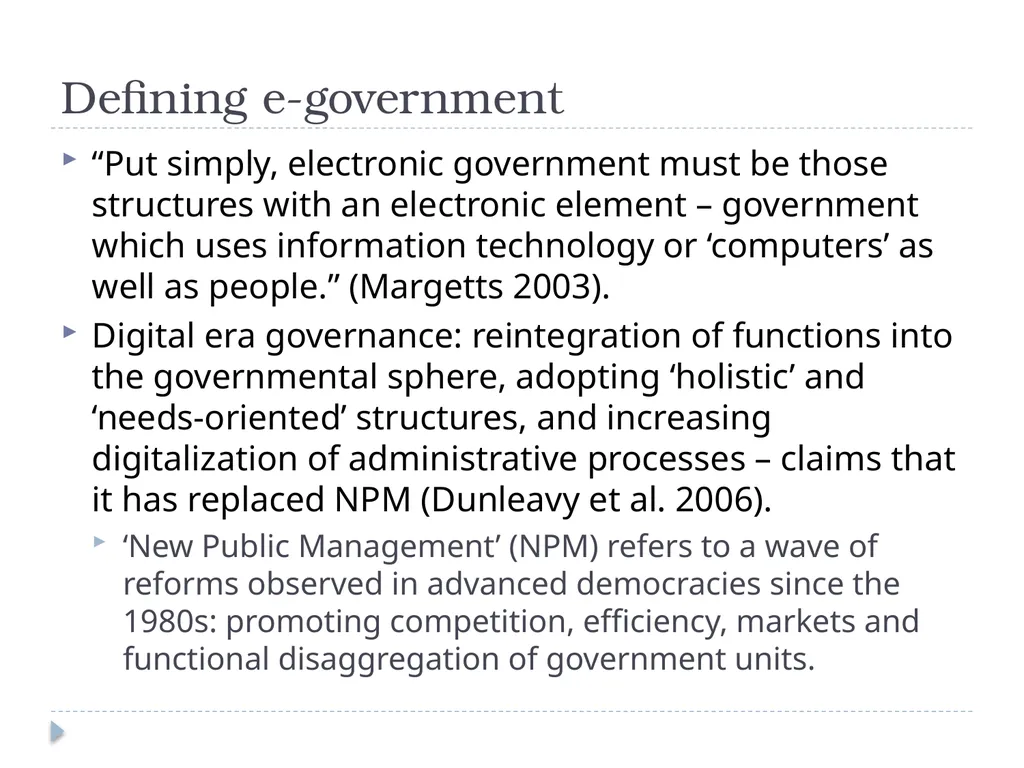 e-Government: perspectives from public policy Dr - slide 8 of 45