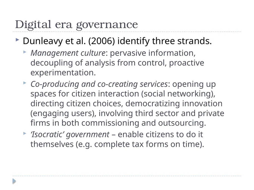 e-Government: perspectives from public policy Dr - slide 26 of 45