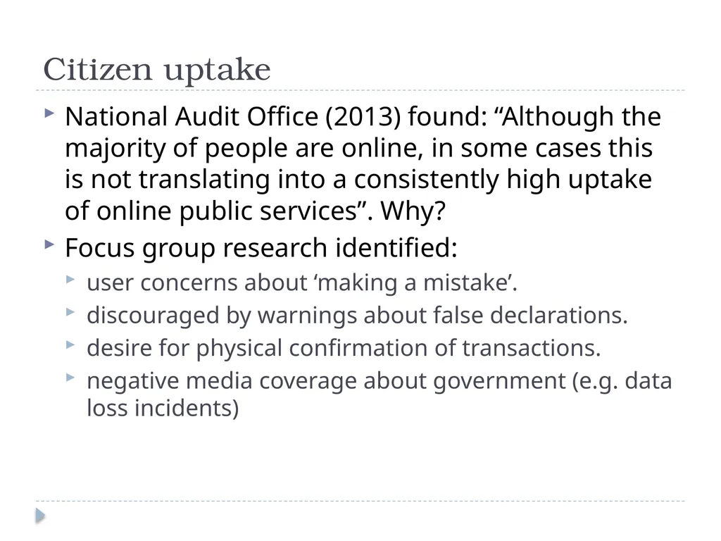 e-Government: perspectives from public policy Dr - slide 38 of 45