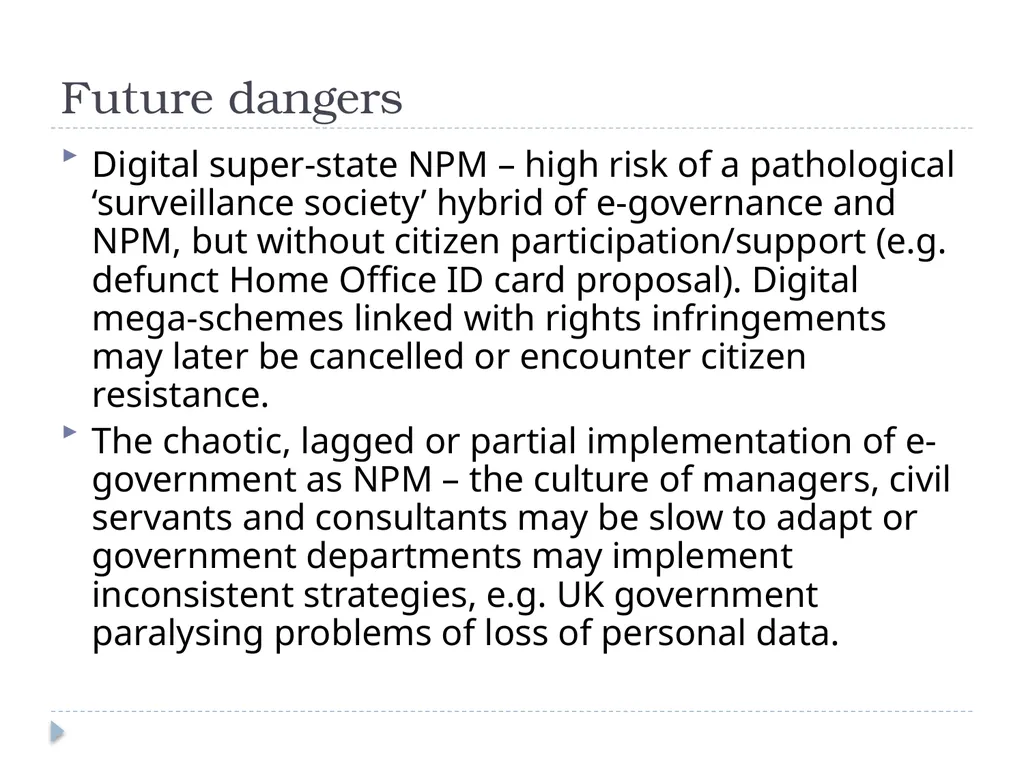 e-Government: perspectives from public policy Dr - slide 21 of 45
