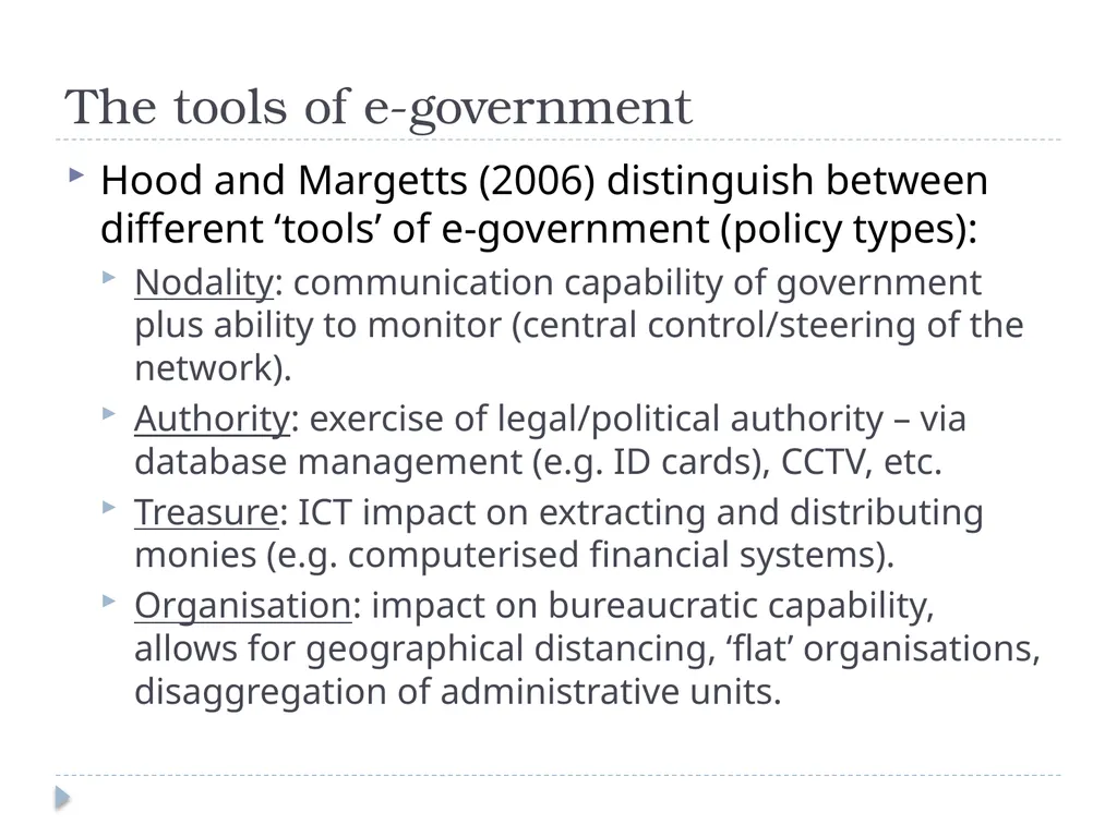 e-Government: perspectives from public policy Dr - slide 14 of 45