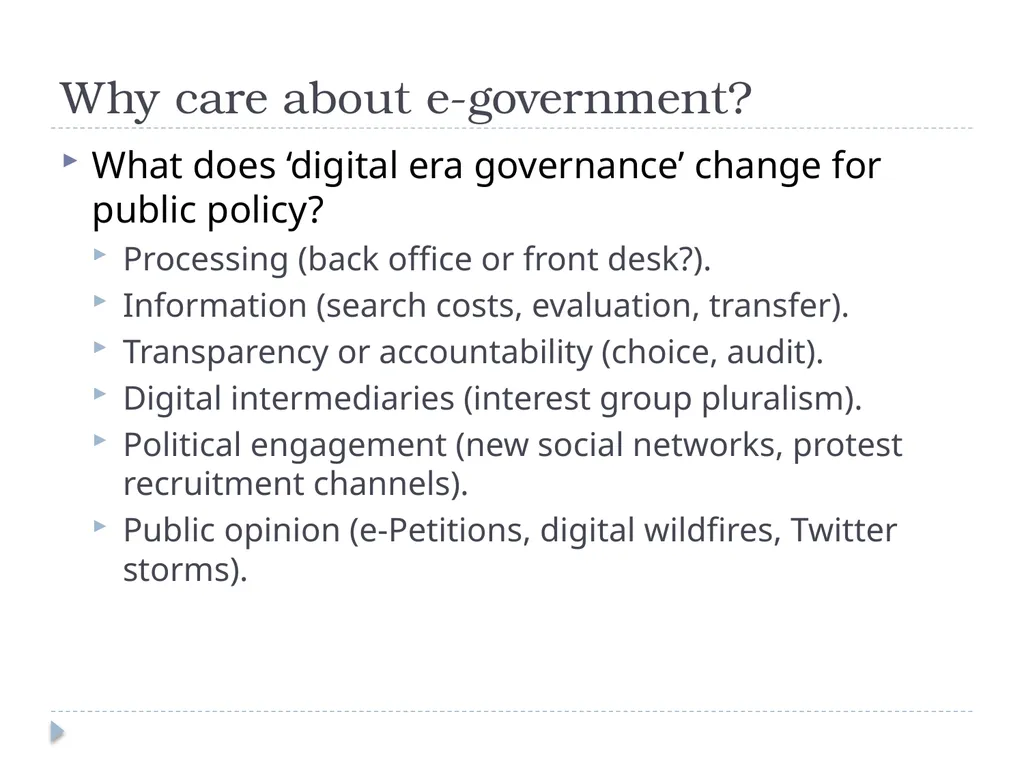 e-Government: perspectives from public policy Dr - slide 3 of 45