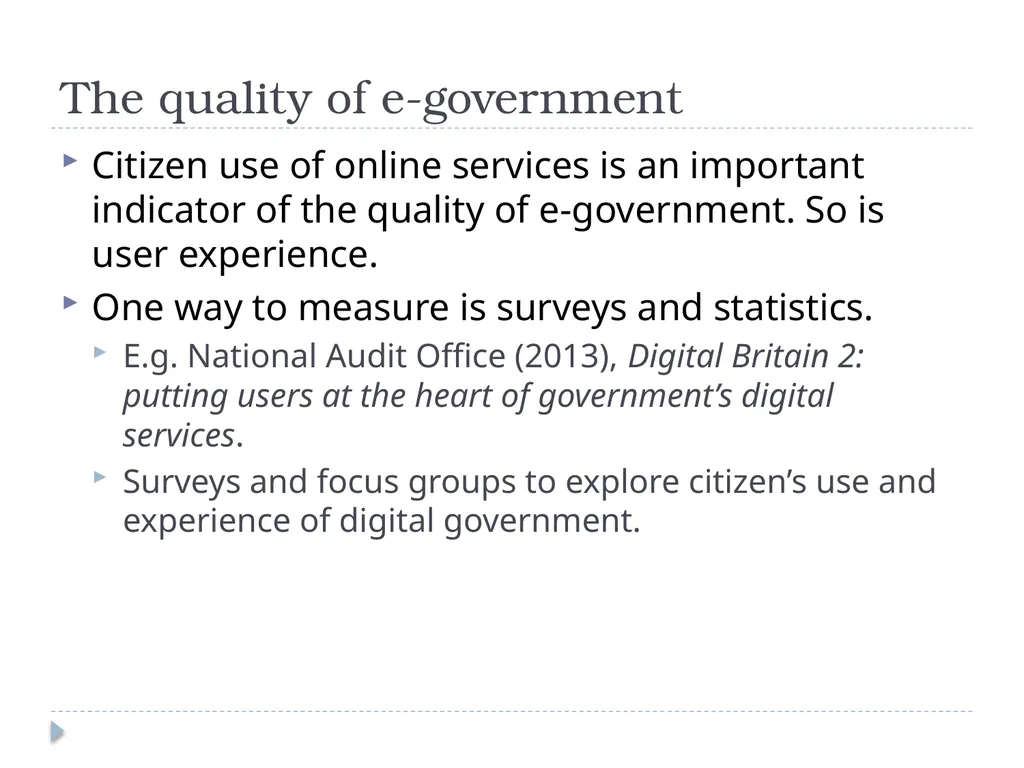 e-Government: perspectives from public policy Dr - slide 33 of 45