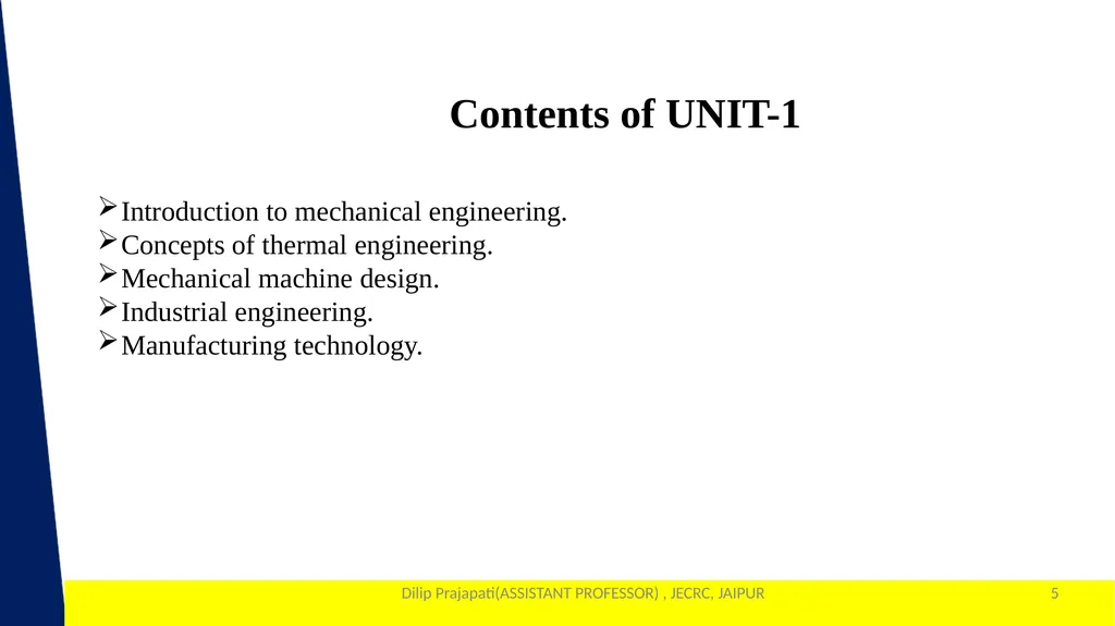 1 Year & Sem. – I Year & I SEM - slide 5 of 33