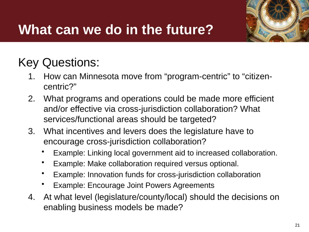 January 25, 2012 Cross-Jurisdiction Collaboration - slide 21 of 21