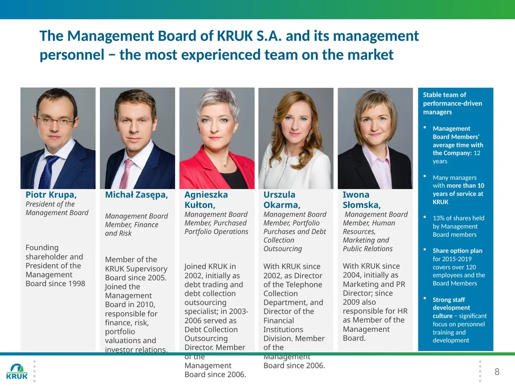KRUK Group Presentation 3Q 2016 2 Introduction - slide 8 of 30
