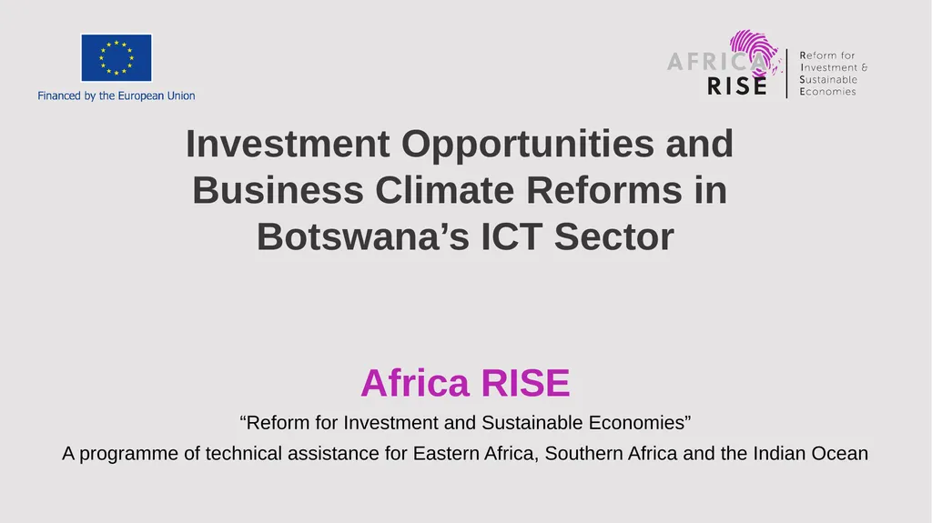 Africa RISE “Reform for Investment and Sustainable - slide 1 of 19