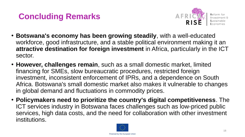 Africa RISE “Reform for Investment and Sustainable - slide 18 of 19