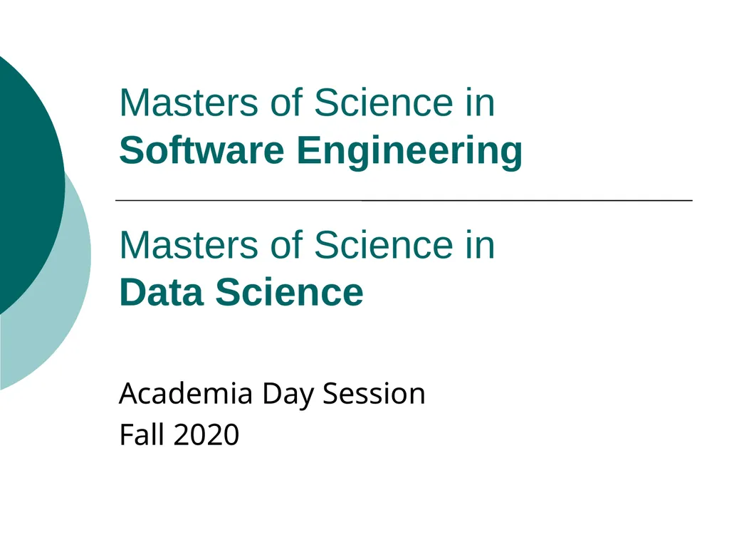 Masters of Science in Software Engineering Masters - slide 1 of 59