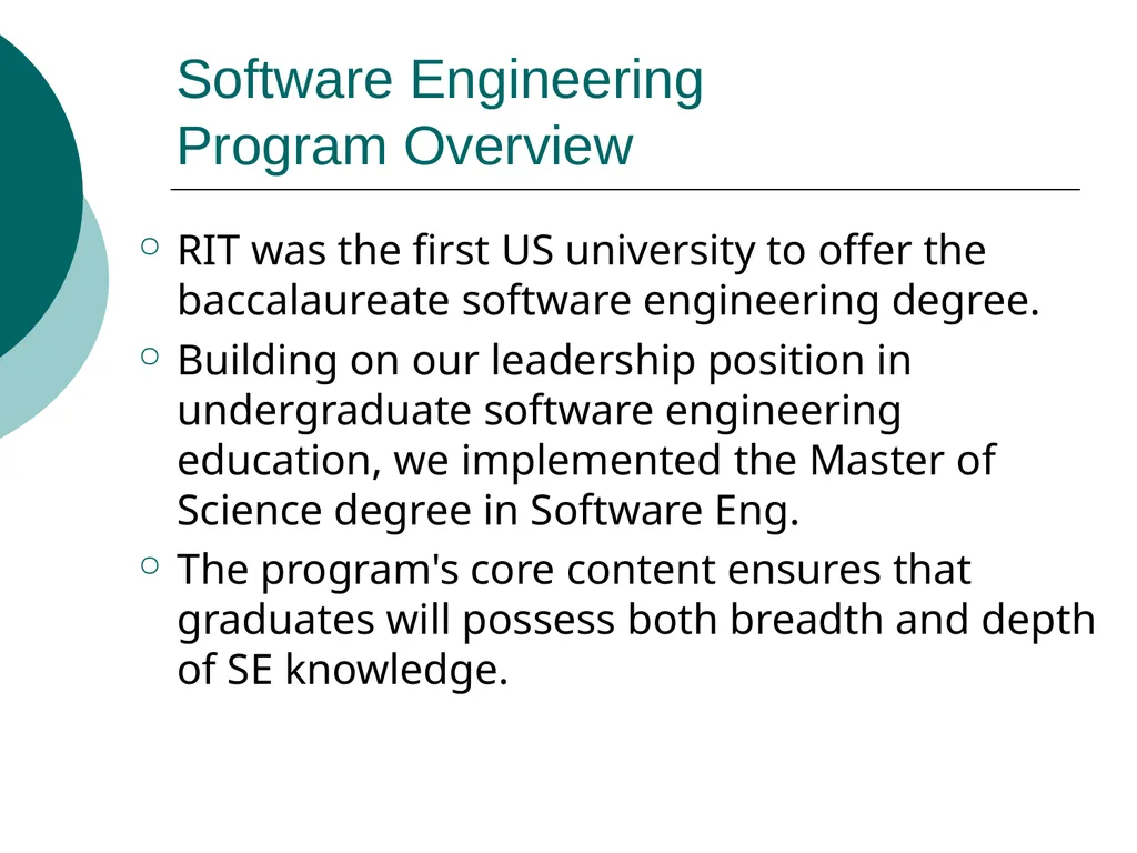 Masters of Science in Software Engineering Masters - slide 5 of 59