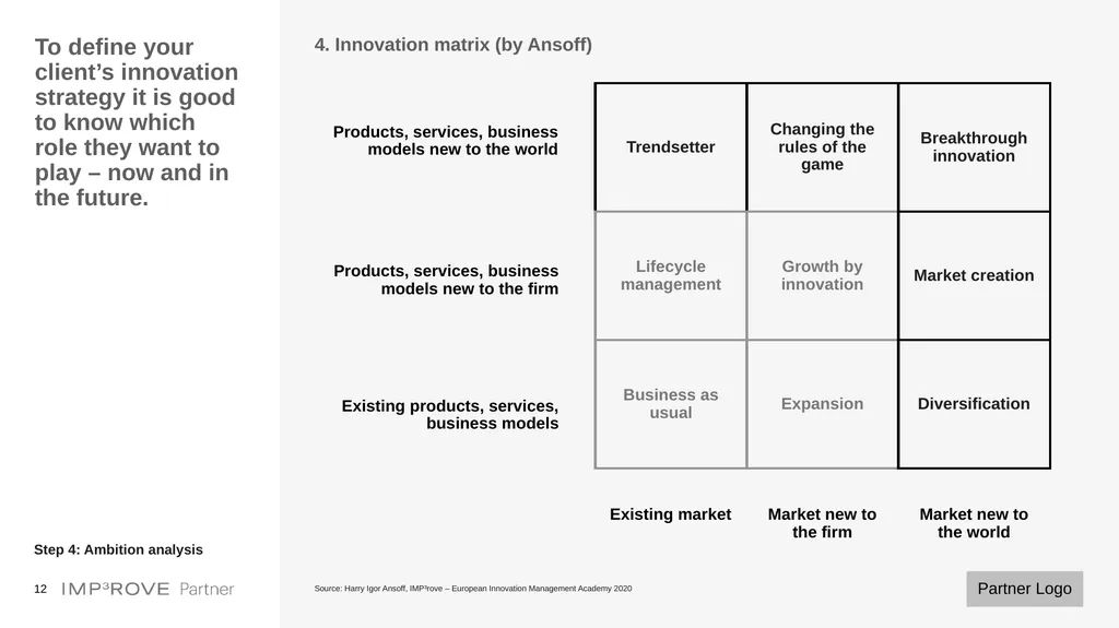 Templates for Innovation Strategy Development - slide 12 of 20