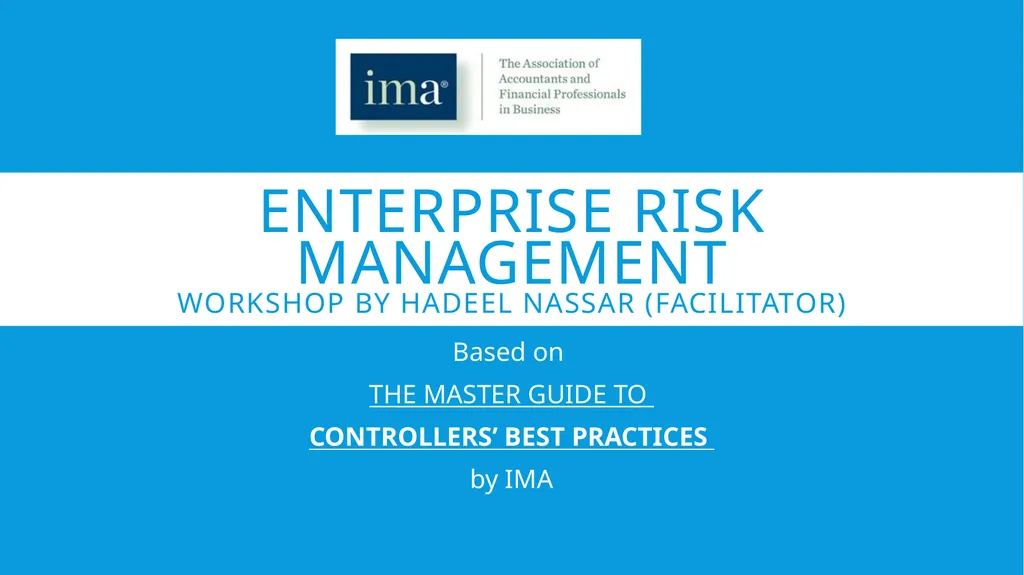 Enterprise Risk MANAGEMENT workshop by Hadeel - slide 1 of 14