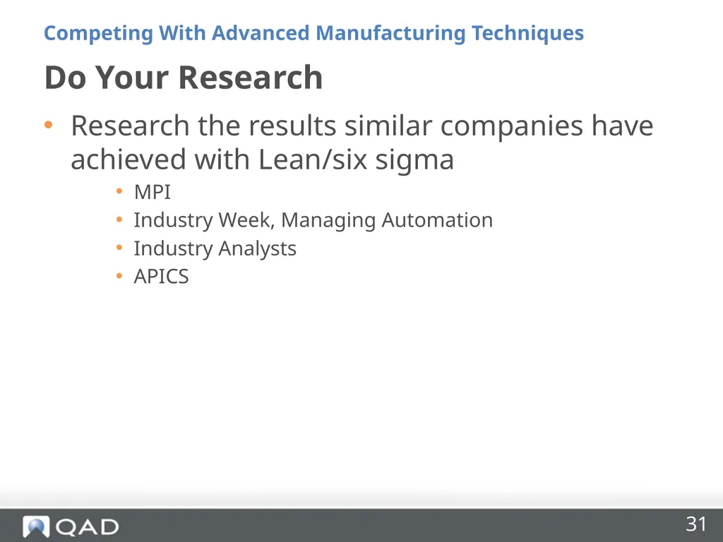 Insourcing and Competing With Advanced - slide 31 of 48