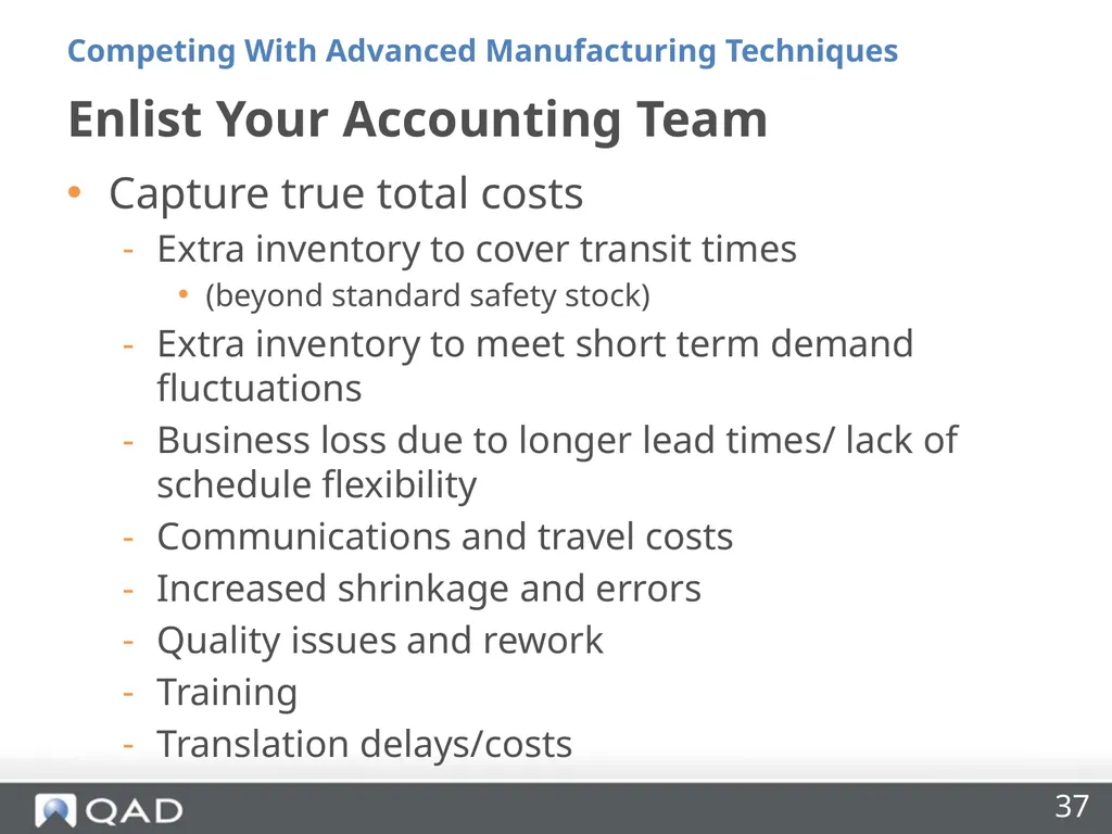 Insourcing and Competing With Advanced - slide 37 of 48