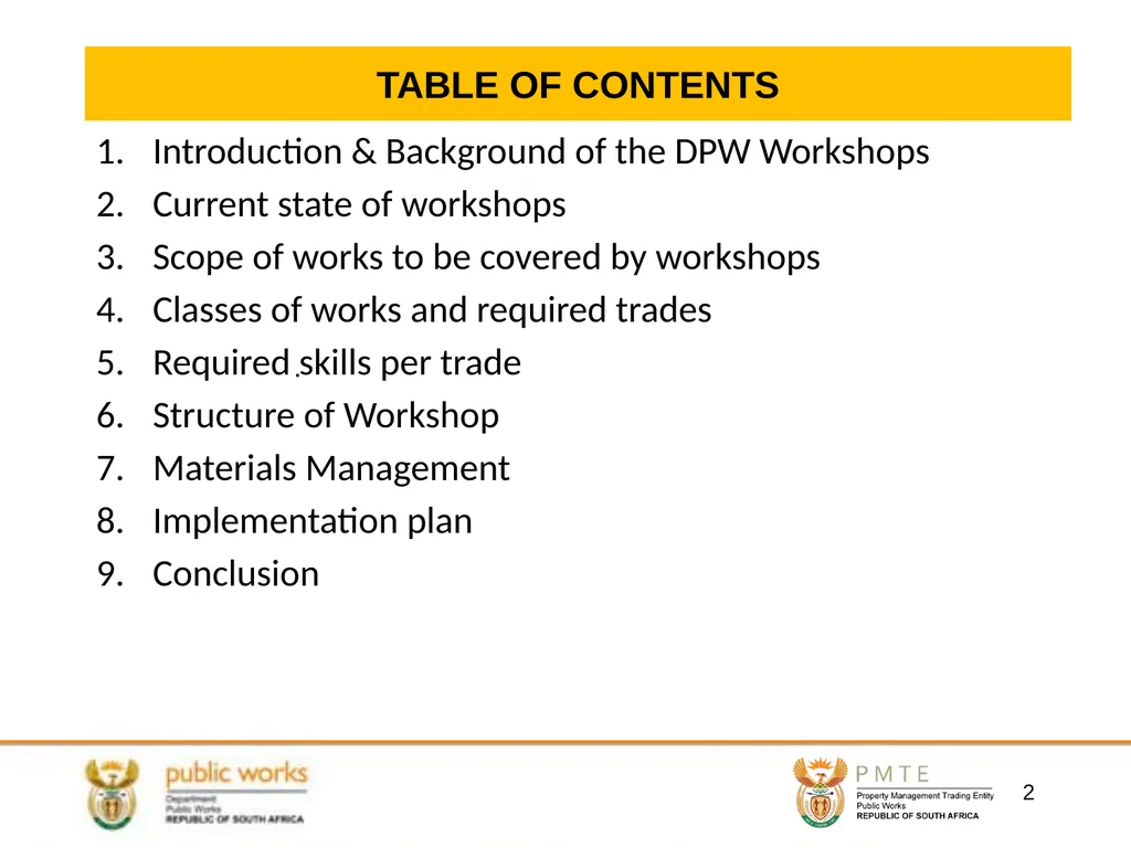 DEPARTMENTAL WORKSHOPS PROPOSED RESUSCITATION AND - slide 2 of 23