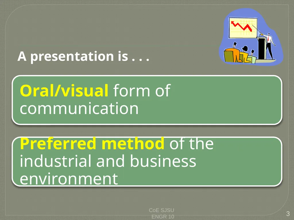 Tips for Great Oral Presentations ENGR 10 Charles - slide 3 of 36