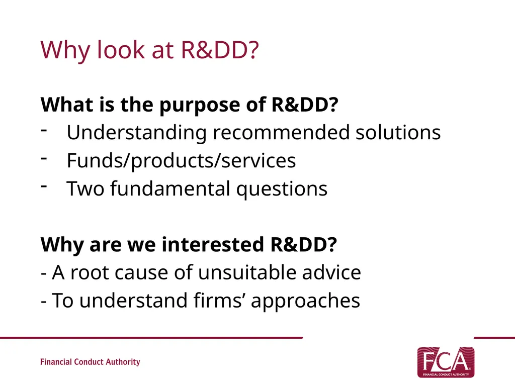 Assessing suitability: Research & Due Diligence - slide 3 of 15