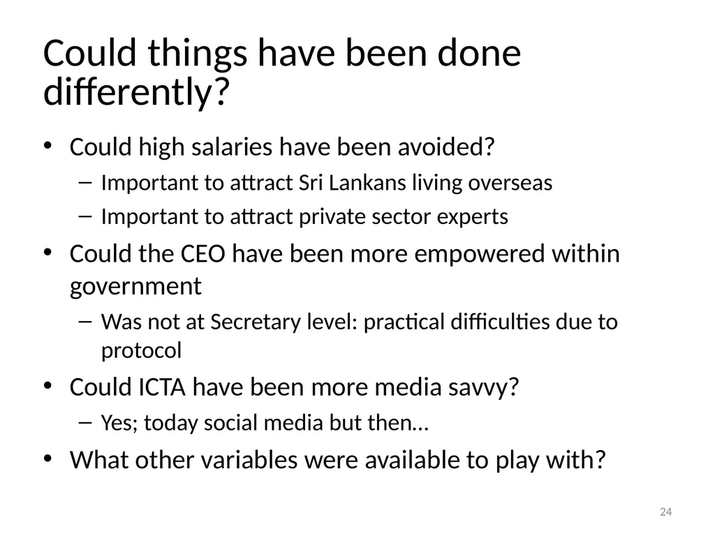 Making and implementing policy Rohan Samarajiva & - slide 24 of 28