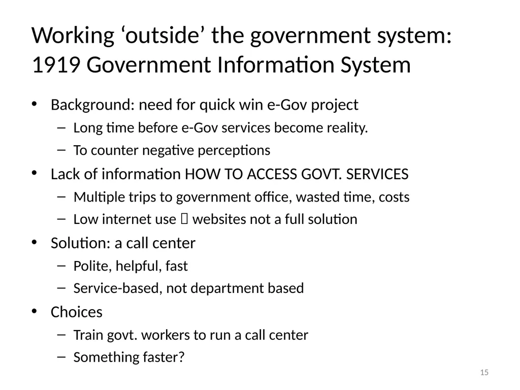 Making and implementing policy Rohan Samarajiva & - slide 15 of 28