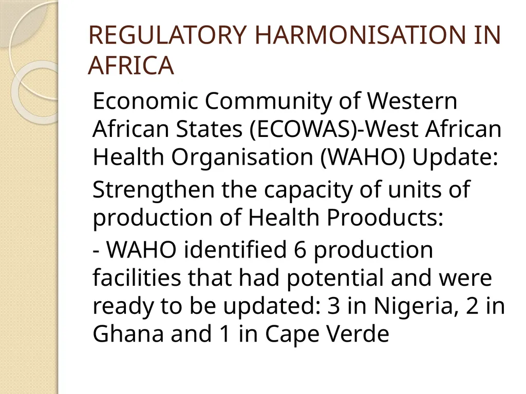 AFRICA REGULATORY CONFERENCE FEEDBACK DR DORCAS - slide 18 of 29