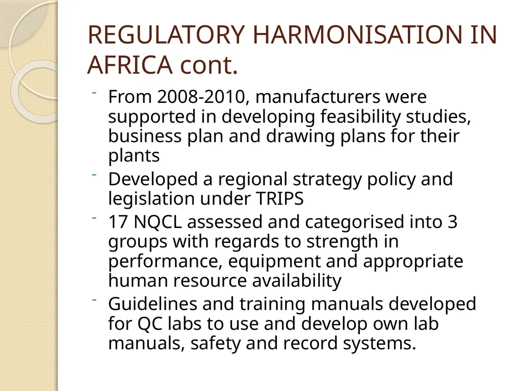 AFRICA REGULATORY CONFERENCE FEEDBACK DR DORCAS - slide 19 of 29