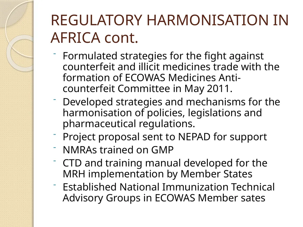 AFRICA REGULATORY CONFERENCE FEEDBACK DR DORCAS - slide 20 of 29