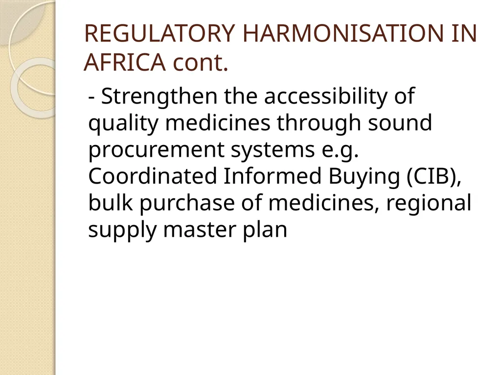 AFRICA REGULATORY CONFERENCE FEEDBACK DR DORCAS - slide 21 of 29