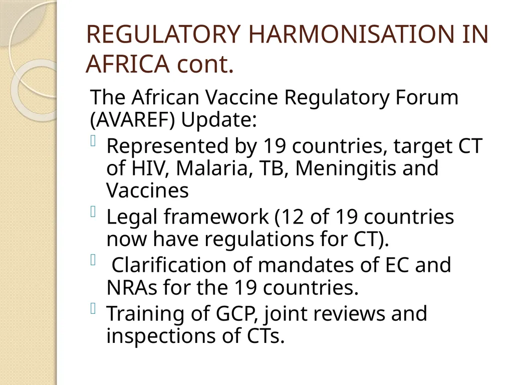 AFRICA REGULATORY CONFERENCE FEEDBACK DR DORCAS - slide 22 of 29