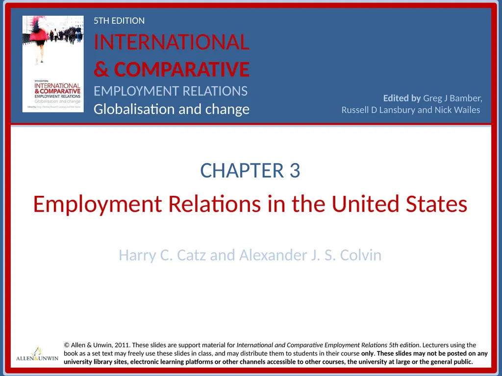CHAPTER 3 Employment Relations in the United - slide 1 of 22