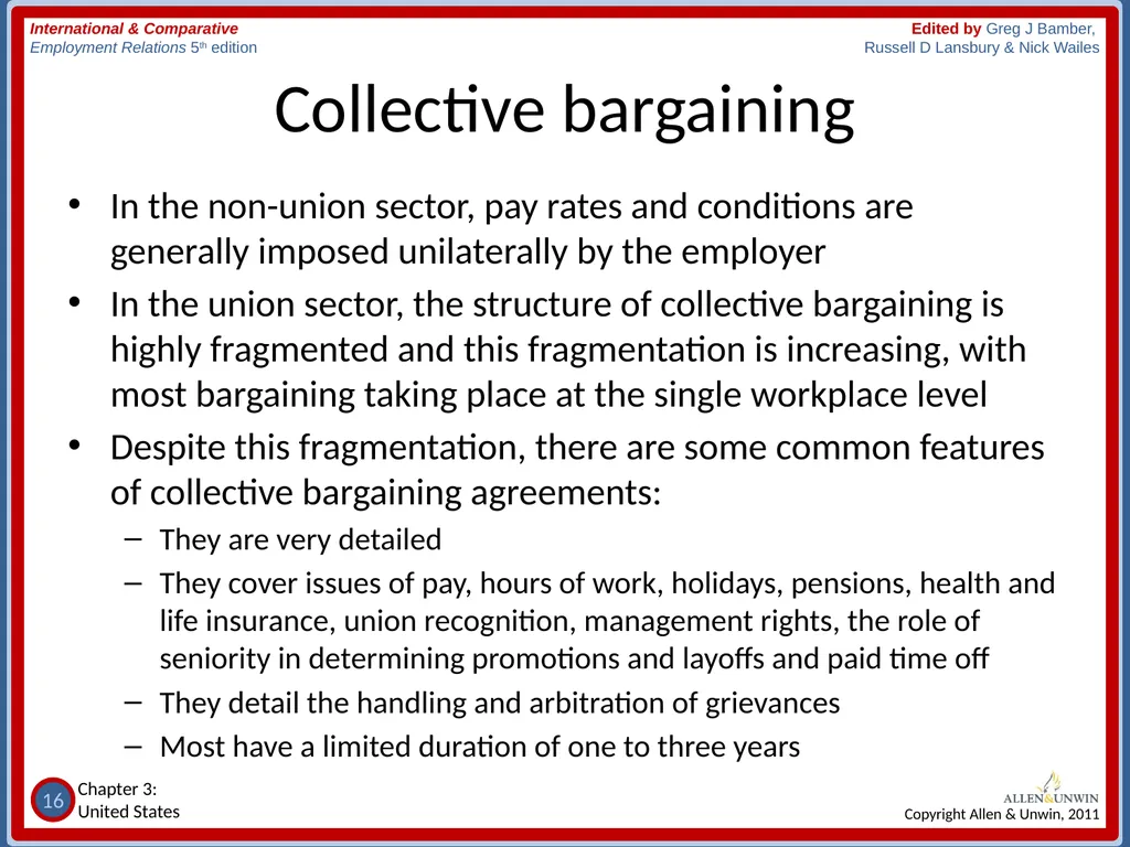CHAPTER 3 Employment Relations in the United - slide 16 of 22