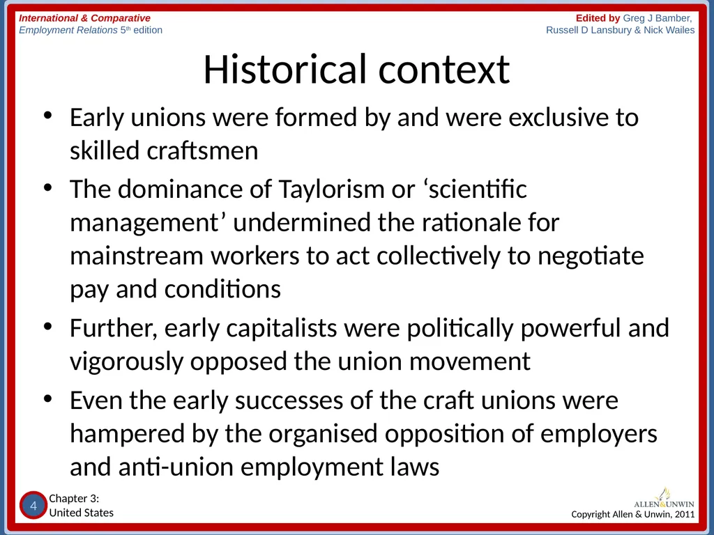 CHAPTER 3 Employment Relations in the United - slide 4 of 22