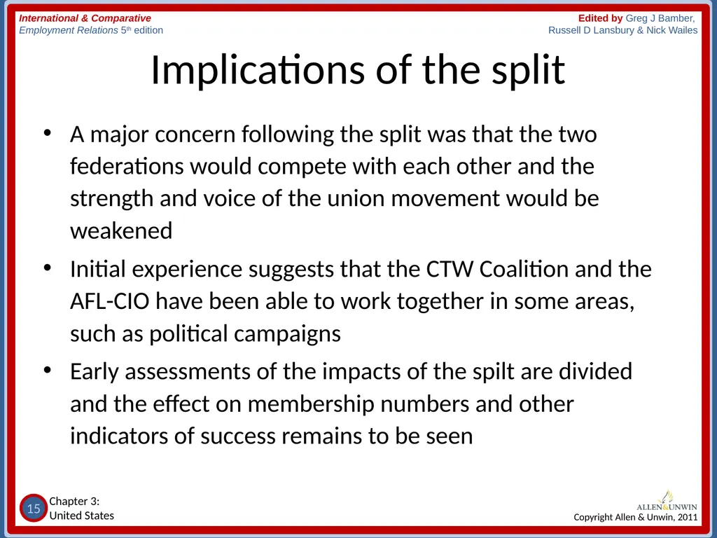 CHAPTER 3 Employment Relations in the United - slide 15 of 22