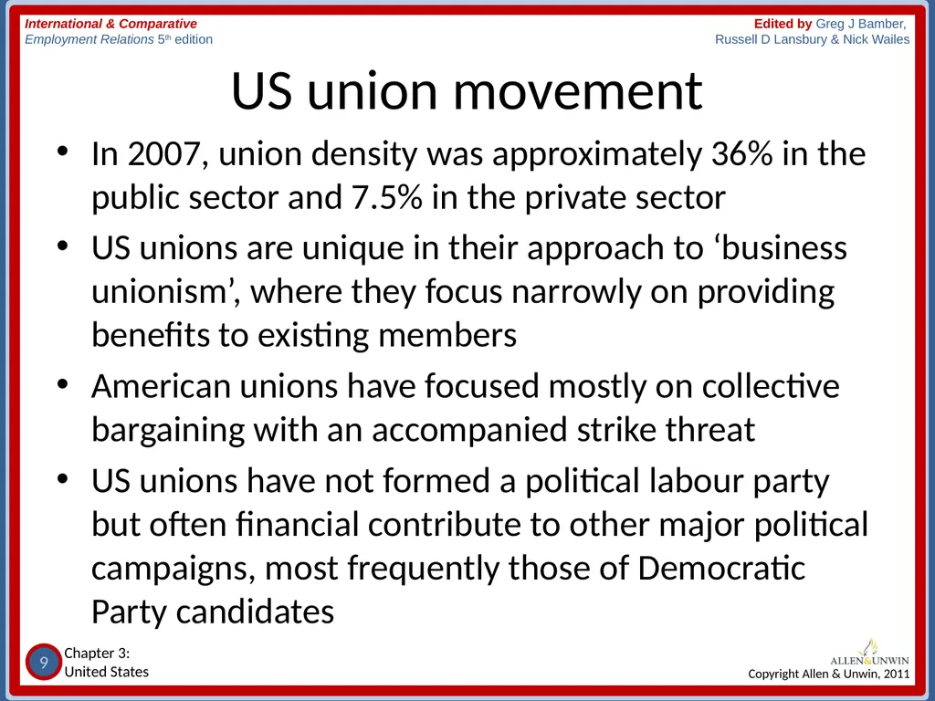 CHAPTER 3 Employment Relations in the United - slide 9 of 22