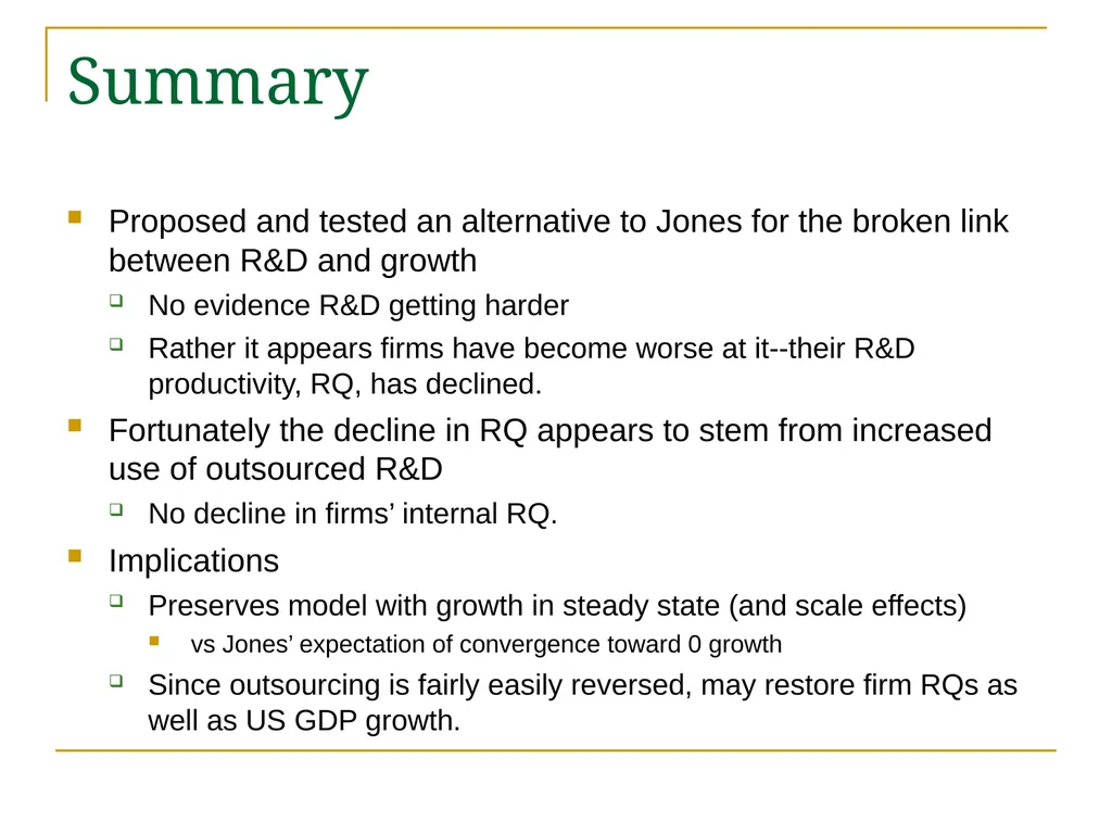 Outsourced R&D and GDP Growth Anne Marie Knott - slide 18 of 18