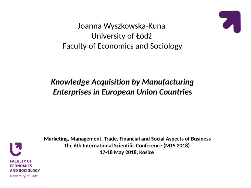 Joanna Wyszkowska-Kuna University of Łódź Faculty