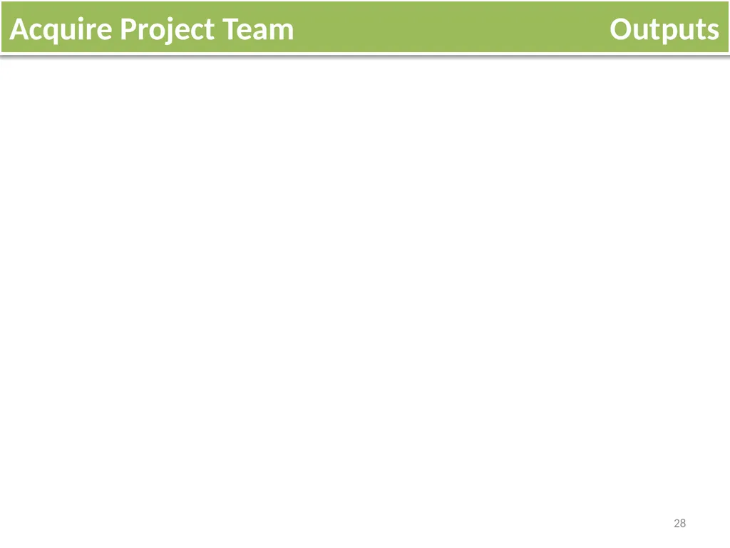 Lecture 5 Acquire Project Team OVERVIEW Acquiring - slide 28 of 31