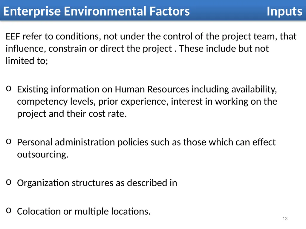 Lecture 5 Acquire Project Team OVERVIEW Acquiring - slide 13 of 31