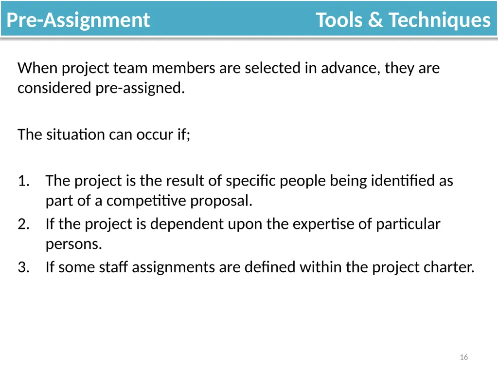 Lecture 5 Acquire Project Team OVERVIEW Acquiring - slide 16 of 31