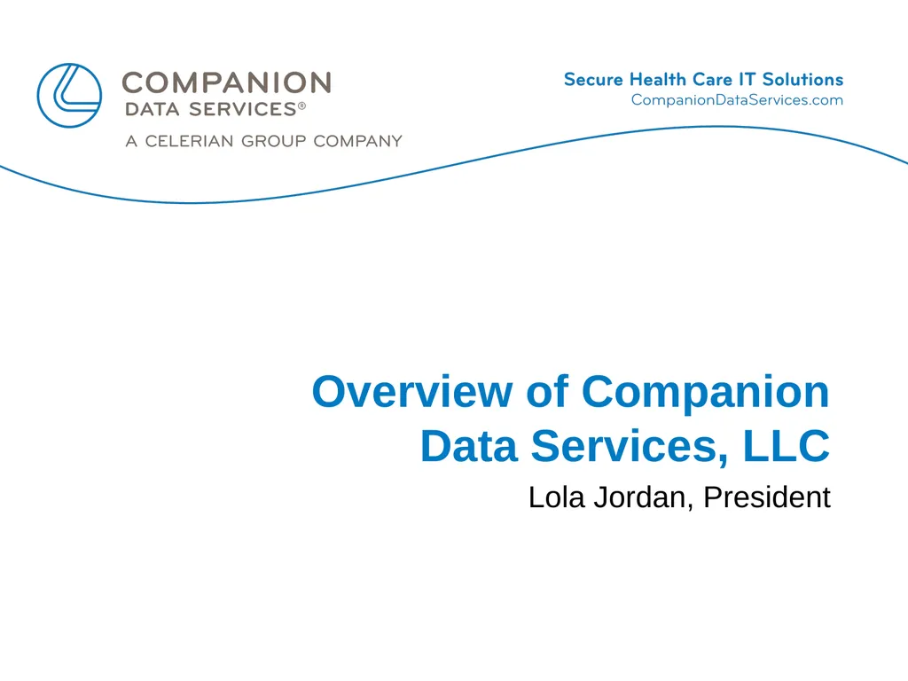 Overview of Companion Data Services, LLC Lola - slide 1 of 17