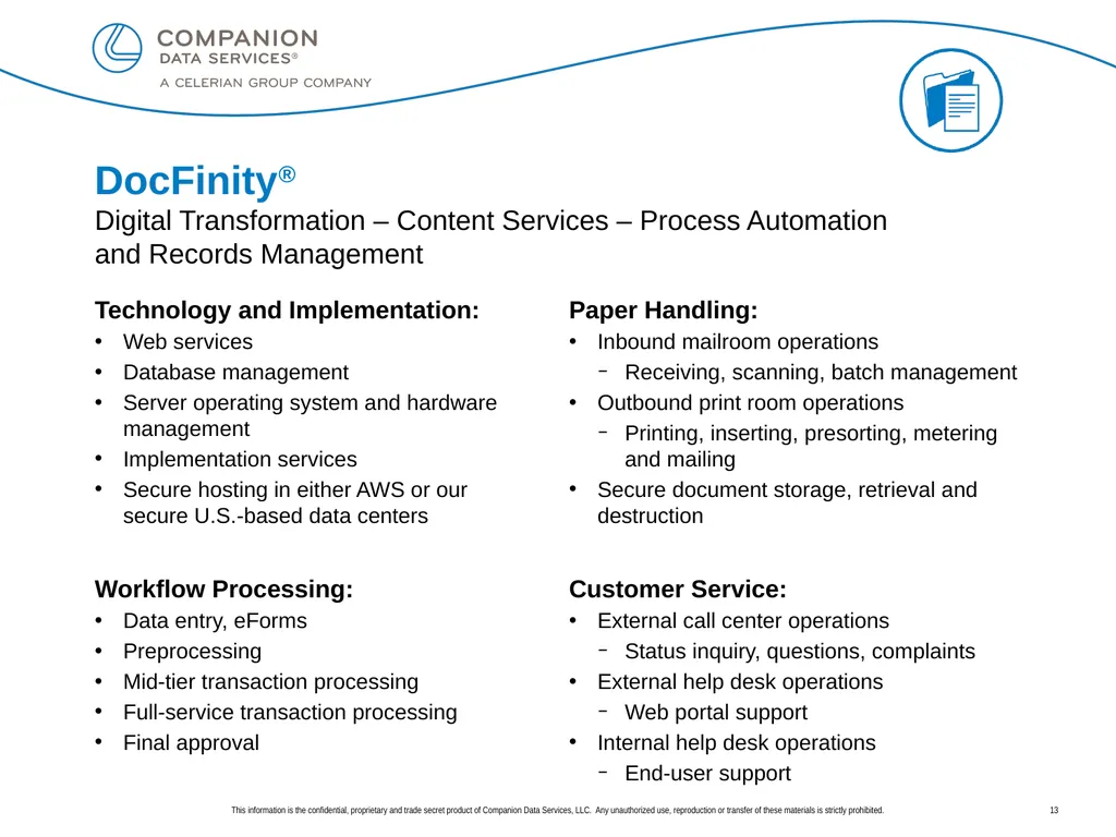 Overview of Companion Data Services, LLC Lola - slide 13 of 17