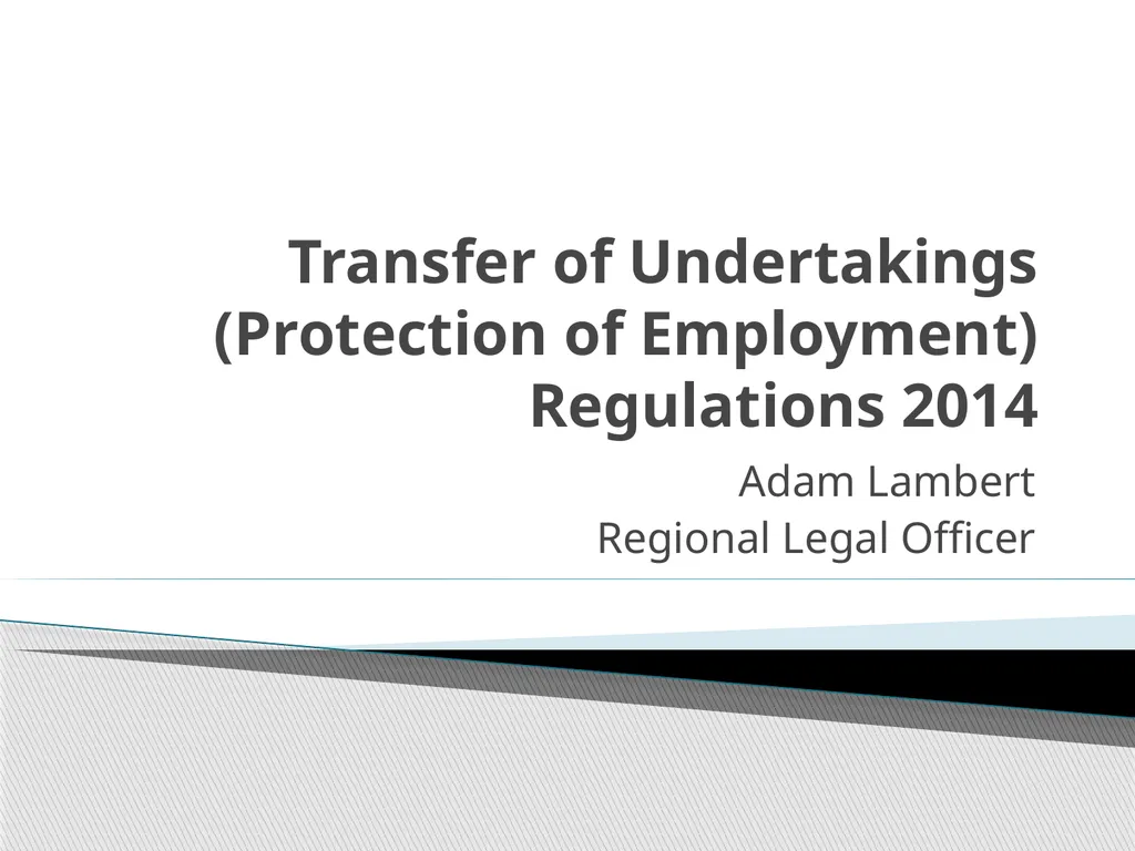 Transfer of Undertakings (Protection of